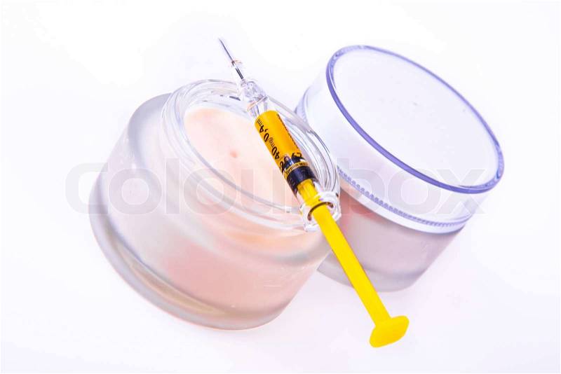 rejuvenating cream with syringe isolated" Stock Photo Colourbox